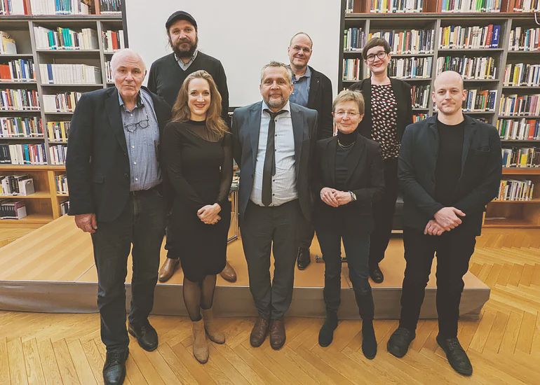 Hannes Werthner, Stefan Woltran, Nena Močnik, Michael Wiesmüller, Ludger Hagedorn, Gerti Kappel, Henriette Spyra, and Jakob Fürst (fltr).