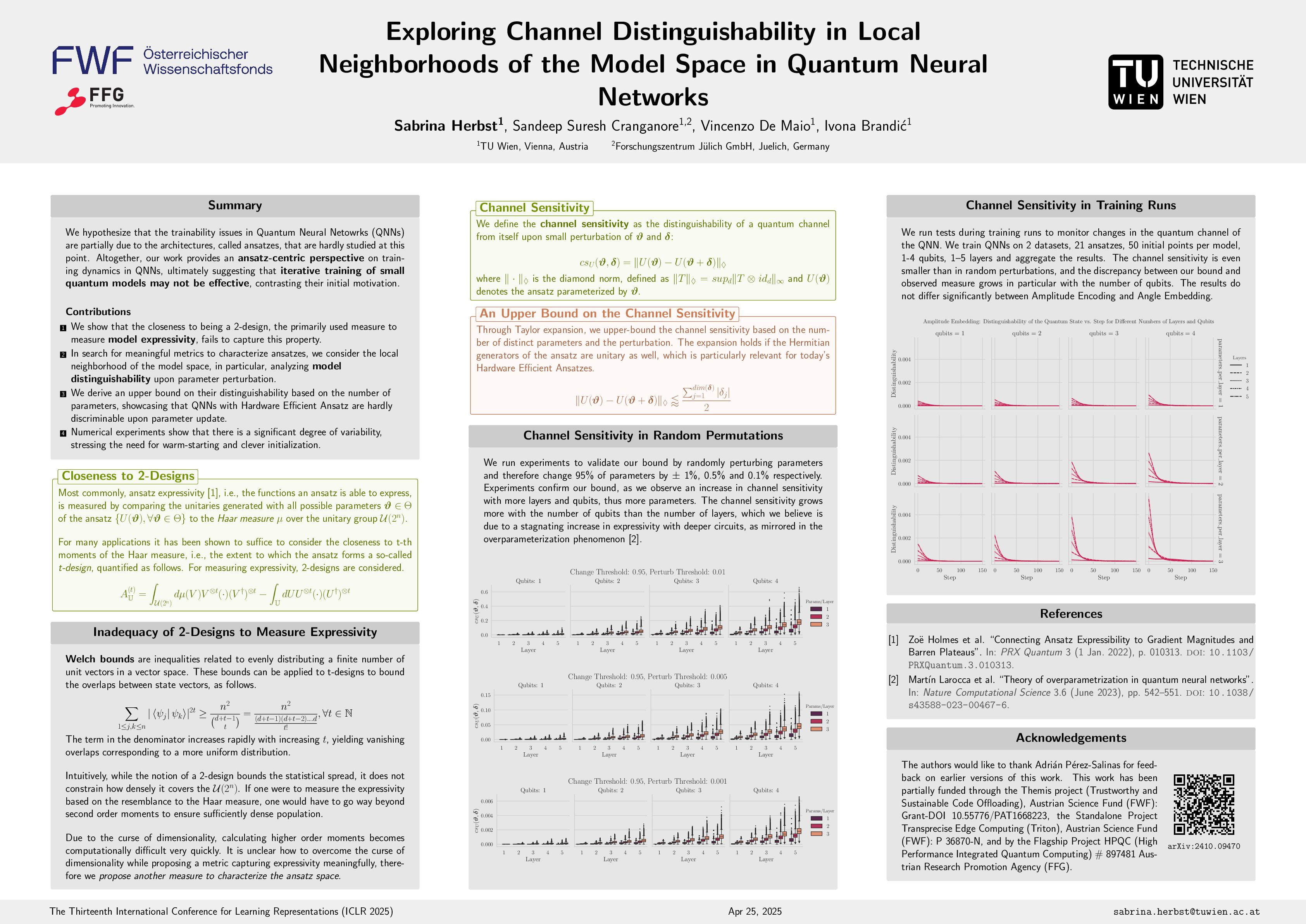 Exploring Channel Distinguishability in Local Neighborhoods of the Model Space in QNNs
